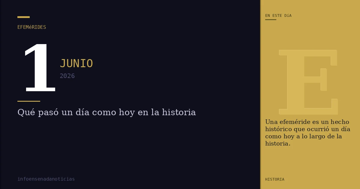 Efemérides del 1 de junio de 2026: ¿Qué se conmemora?