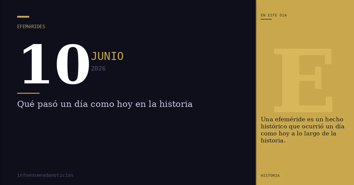 Efemérides del 10 de junio de 2026: ¿Qué se conmemora?