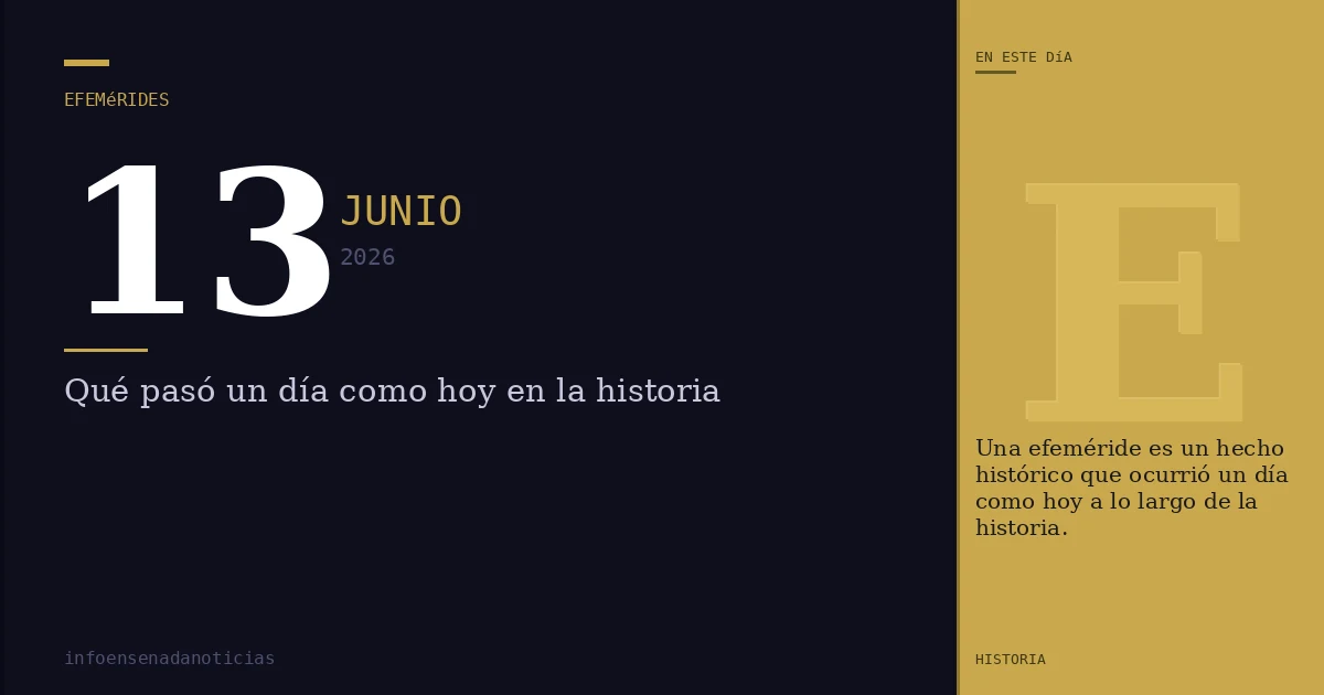 Efemérides del 13 de junio de 2026: ¿Qué se conmemora?
