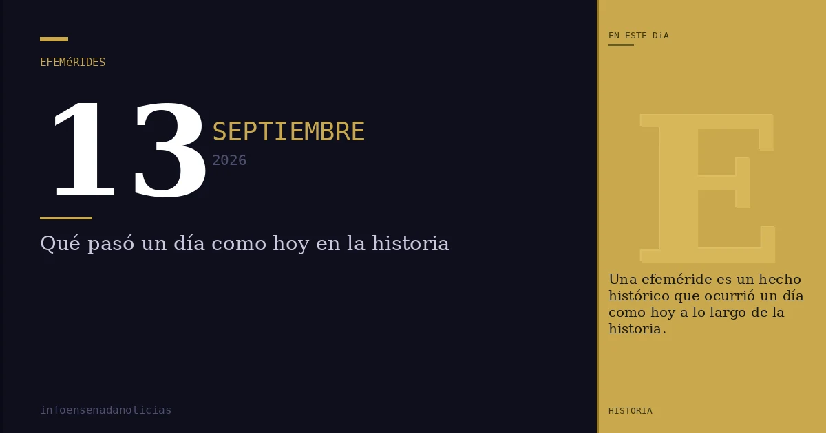 Efemérides del 13 de septiembre de 2026: ¿Qué se conmemora?