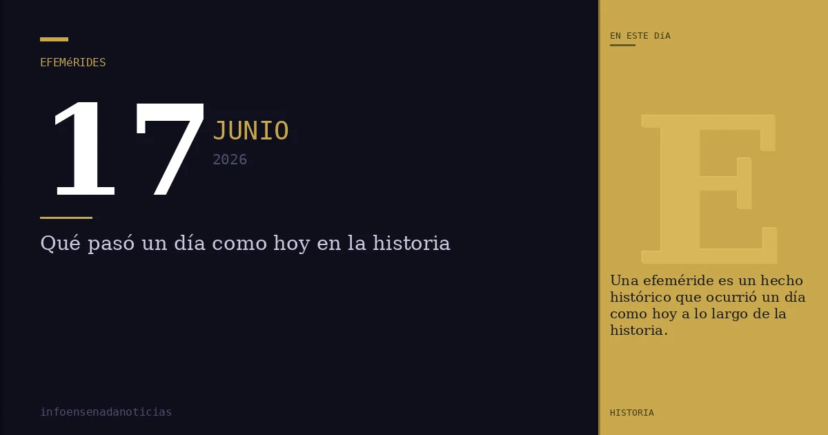 Efemérides del 17 de junio de 2026: ¿Qué se conmemora?