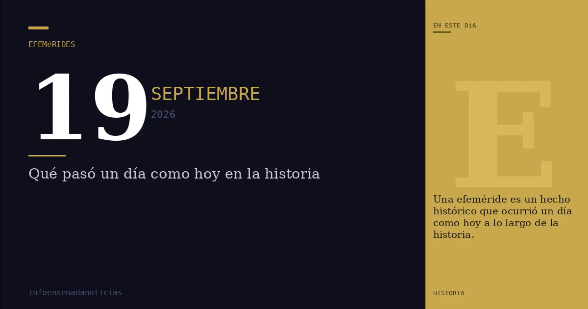 Efemérides del 19 de septiembre de 2026: ¿Qué se conmemora?
