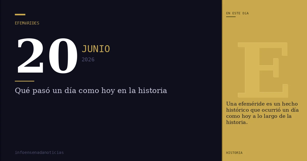 Efemérides del 20 de junio de 2026: ¿Qué se conmemora?