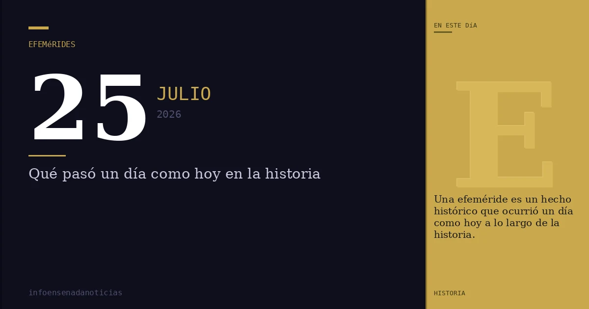 Efemérides del 25 de julio de 2026: ¿Qué se conmemora?