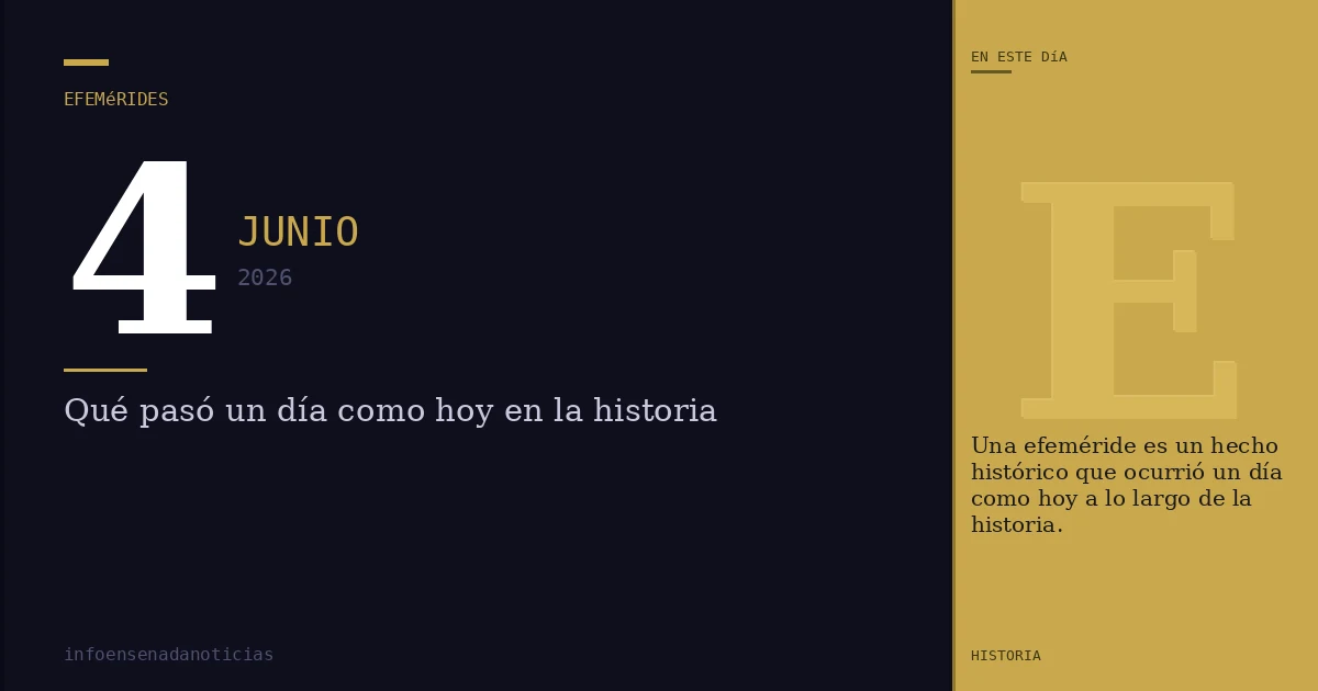 Efemérides del 4 de junio de 2026: ¿Qué se conmemora?