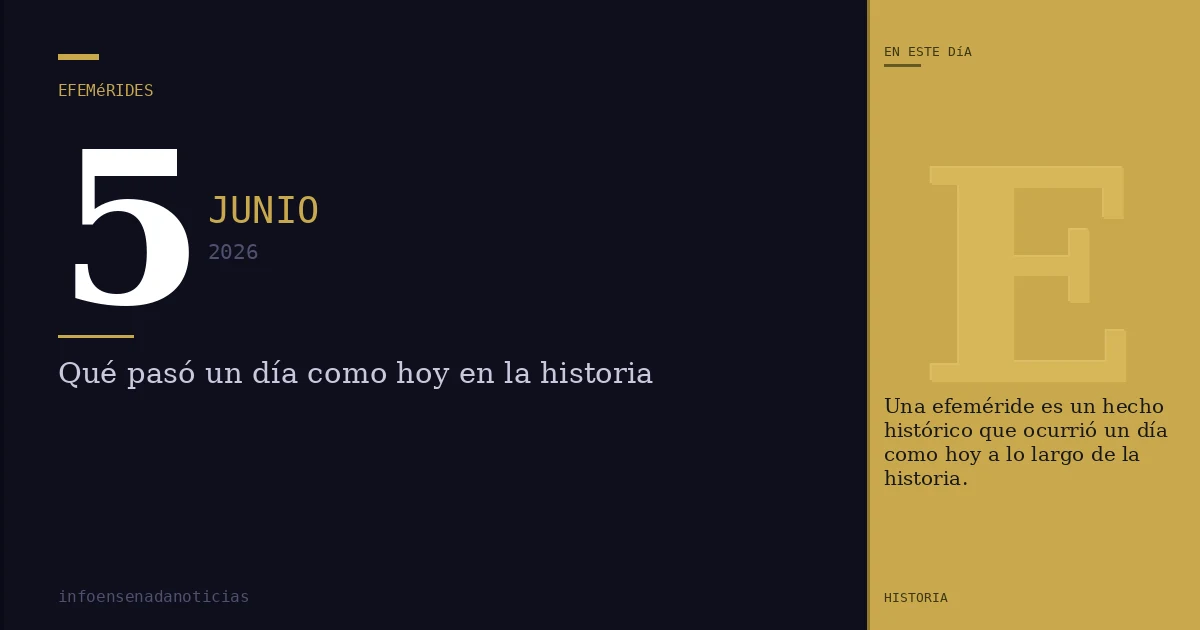 Efemérides del 5 de junio de 2026: ¿Qué se conmemora?