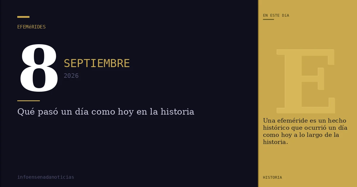 Efemérides del 8 de septiembre de 2026: ¿Qué se conmemora?